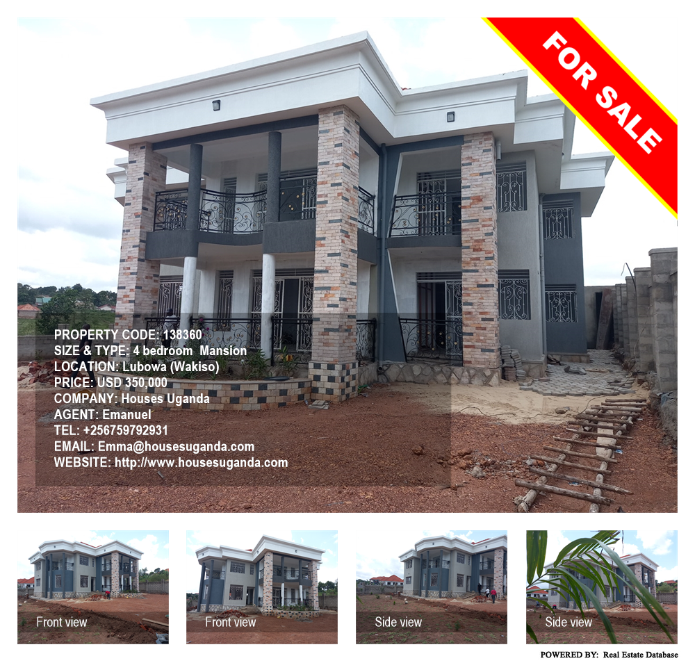 4 bedroom Mansion  for sale in Lubowa Wakiso Uganda, code: 138360