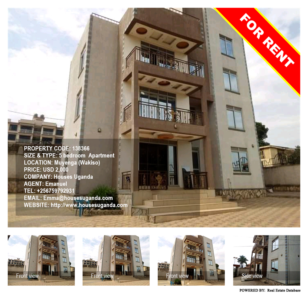 5 bedroom Apartment  for rent in Muyenga Wakiso Uganda, code: 138366