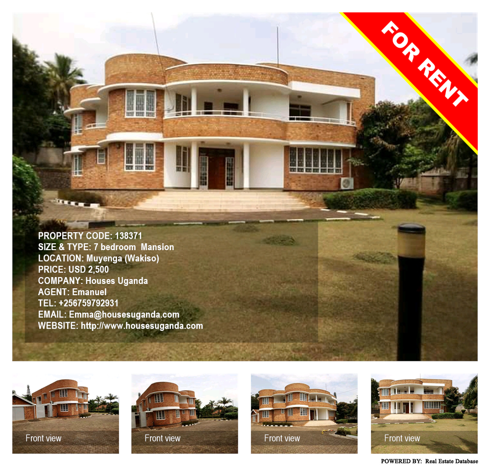 7 bedroom Mansion  for rent in Muyenga Wakiso Uganda, code: 138371