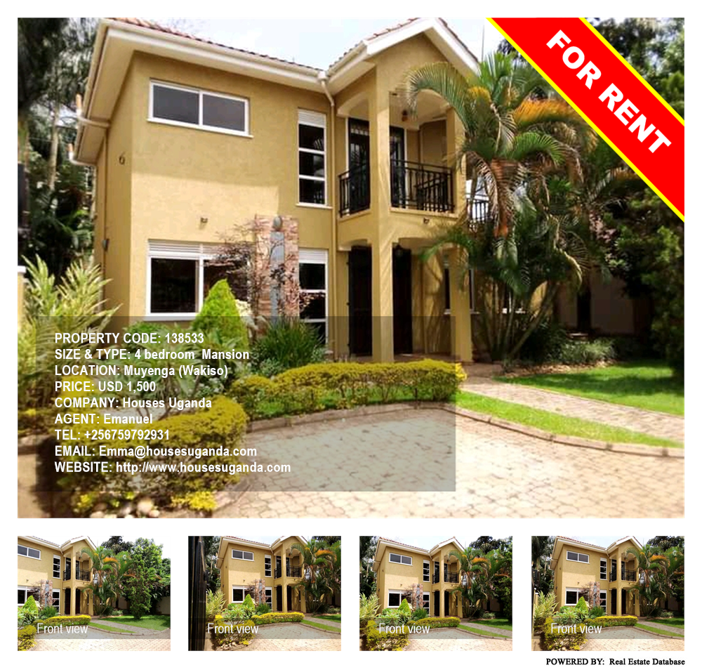 4 bedroom Mansion  for rent in Muyenga Wakiso Uganda, code: 138533