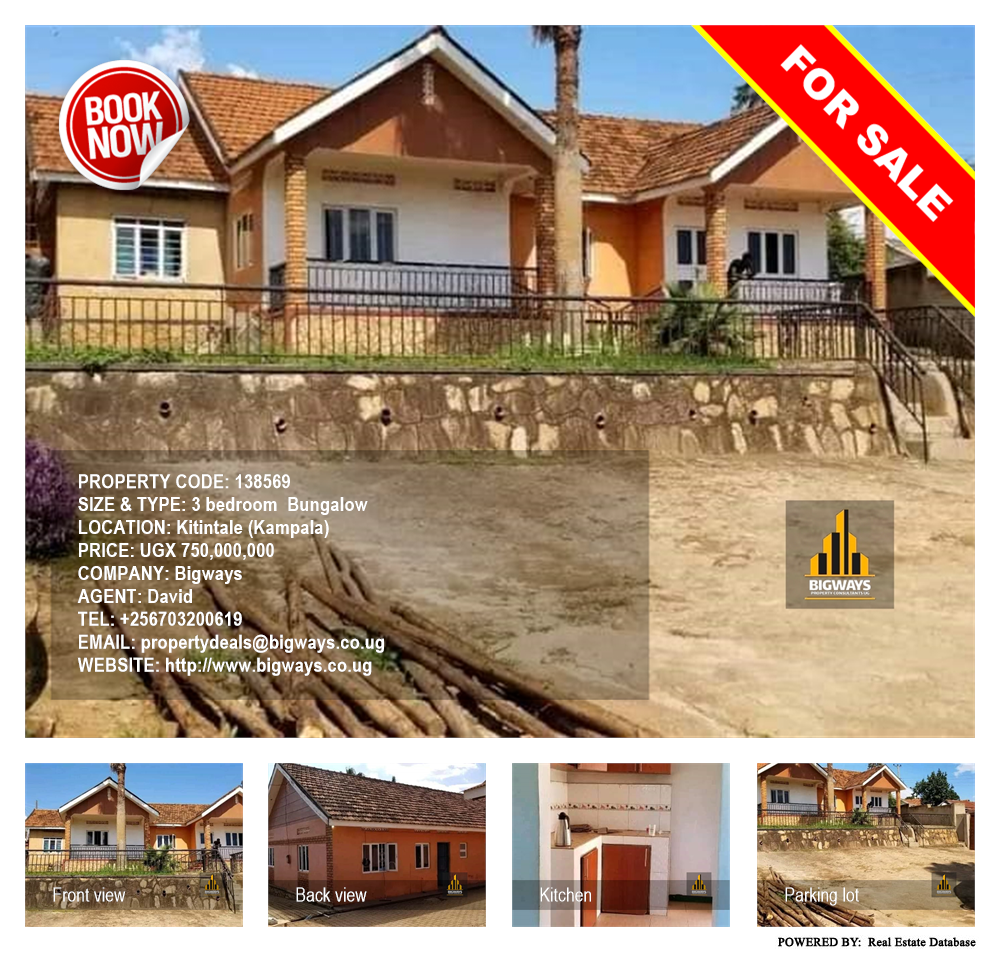 3 bedroom Bungalow  for sale in Kitintale Kampala Uganda, code: 138569