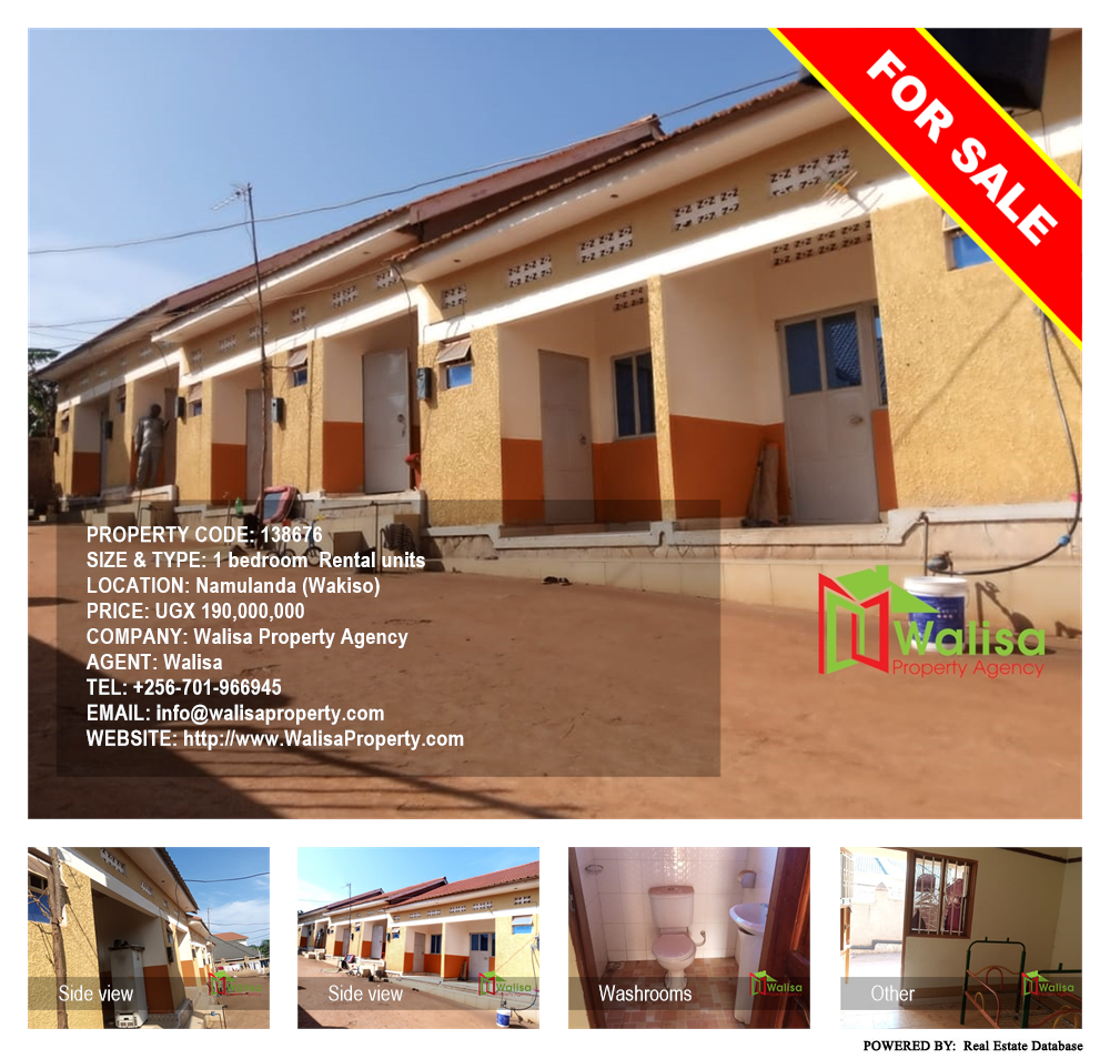 1 bedroom Rental units  for sale in Namulanda Wakiso Uganda, code: 138676