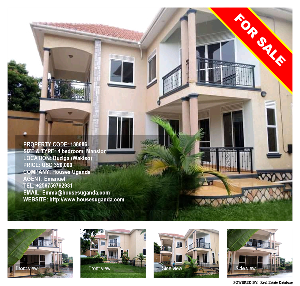 4 bedroom Mansion  for sale in Buziga Wakiso Uganda, code: 138686