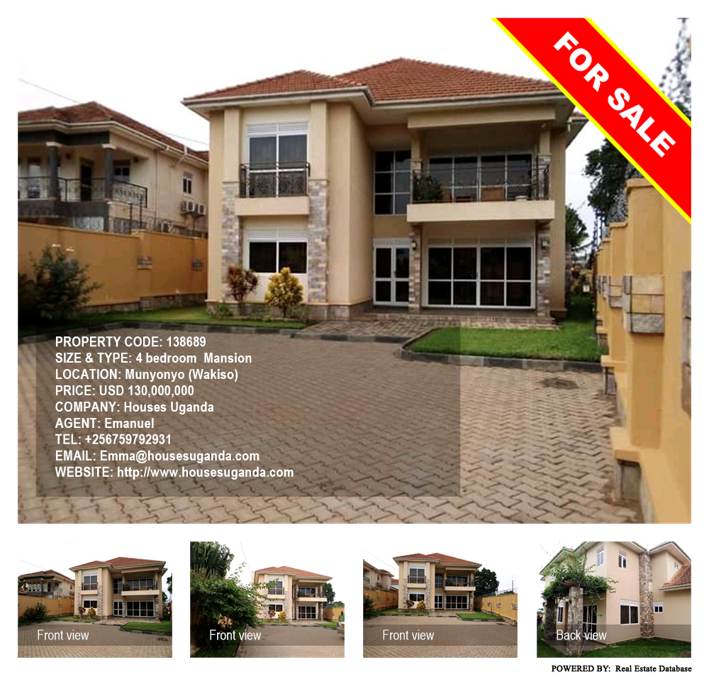 4 bedroom Mansion  for sale in Munyonyo Wakiso Uganda, code: 138689