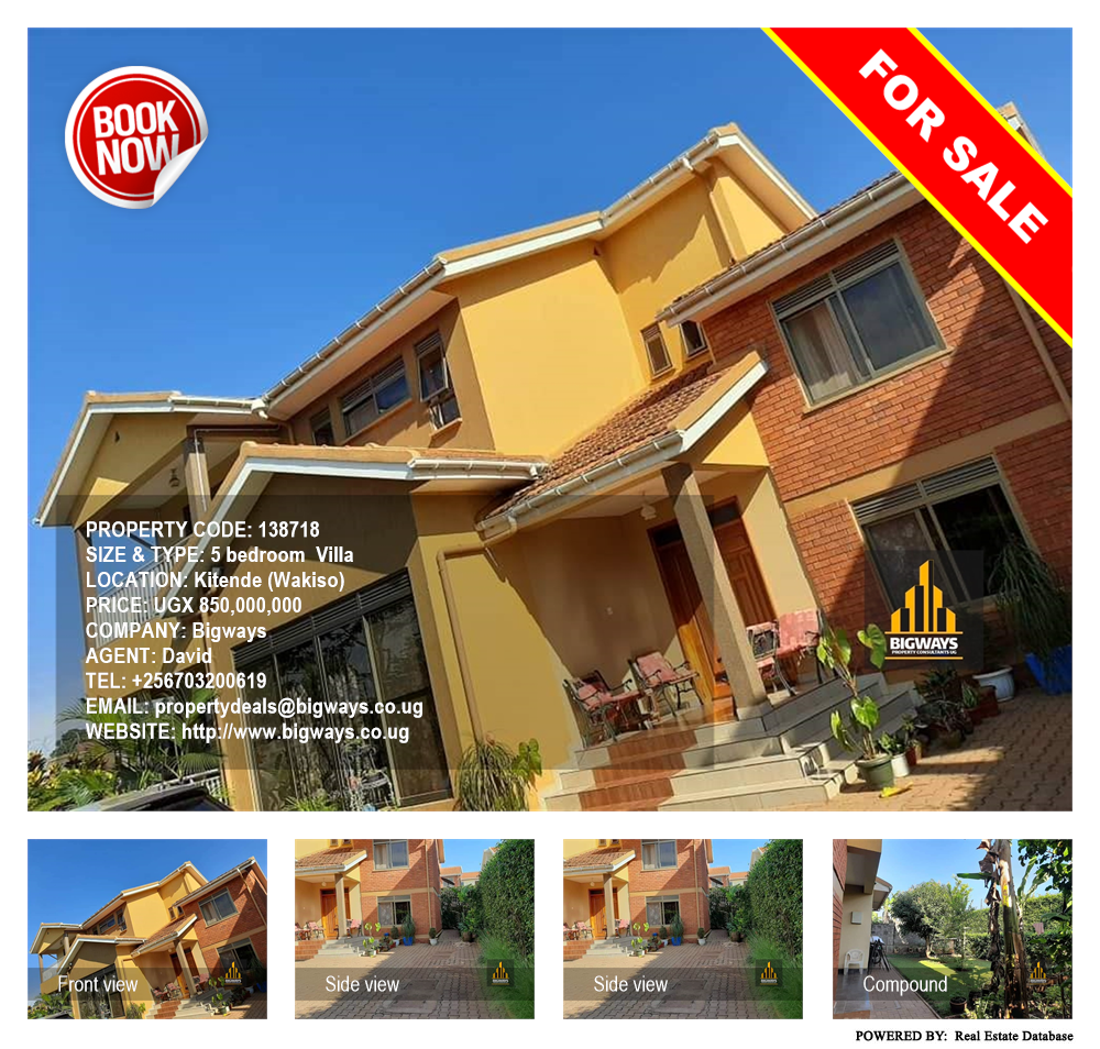 5 bedroom Villa  for sale in Kitende Wakiso Uganda, code: 138718