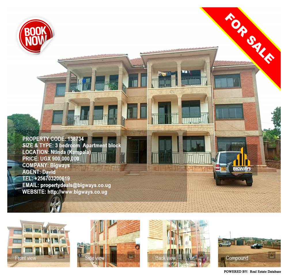 3 bedroom Apartment block  for sale in Ntinda Kampala Uganda, code: 138734