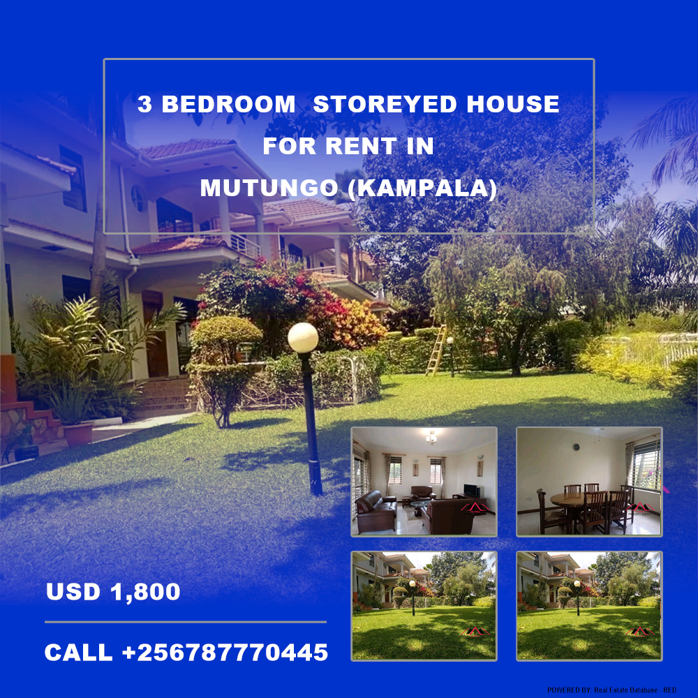 3 bedroom Storeyed house  for rent in Mutungo Kampala Uganda, code: 138739