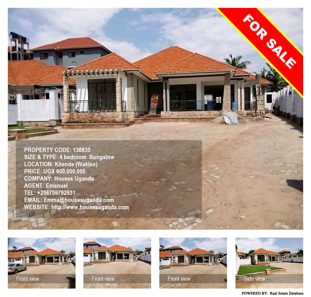 4 bedroom Bungalow  for sale in Kitende Wakiso Uganda, code: 138835