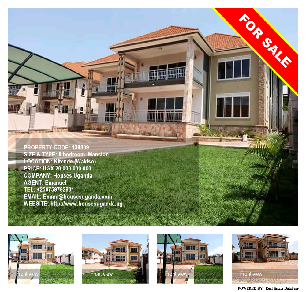 8 bedroom Mansion  for sale in Kitende Wakiso Uganda, code: 138839