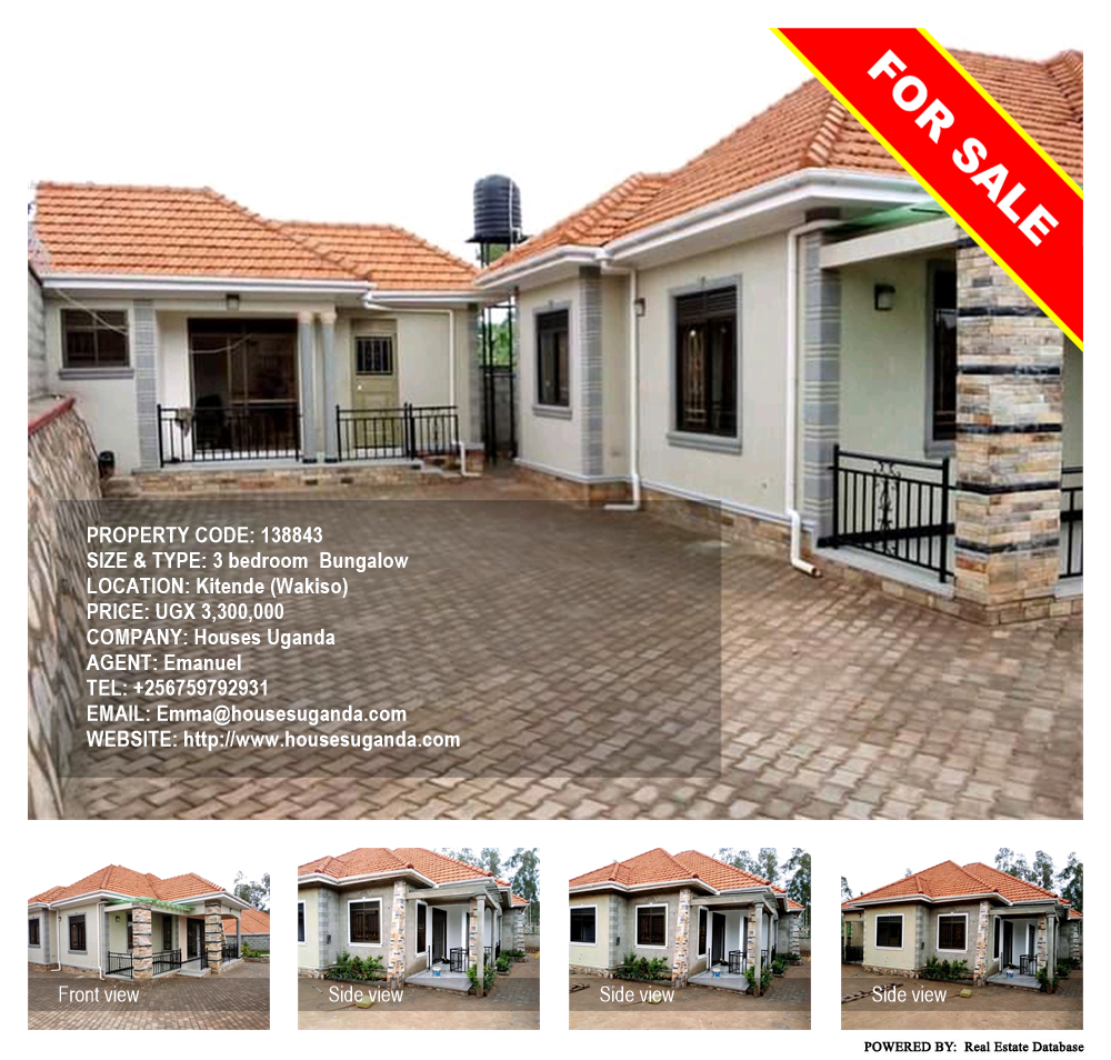 3 bedroom Bungalow  for sale in Kitende Wakiso Uganda, code: 138843