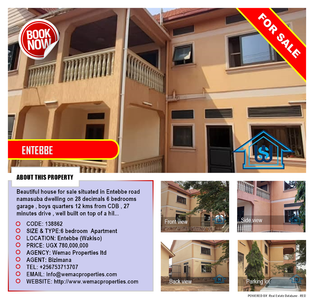 6 bedroom Apartment  for sale in Entebbe Wakiso Uganda, code: 138862