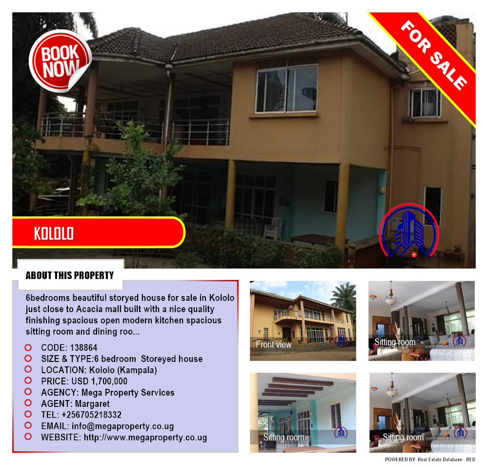 6 bedroom Storeyed house  for sale in Kololo Kampala Uganda, code: 138864