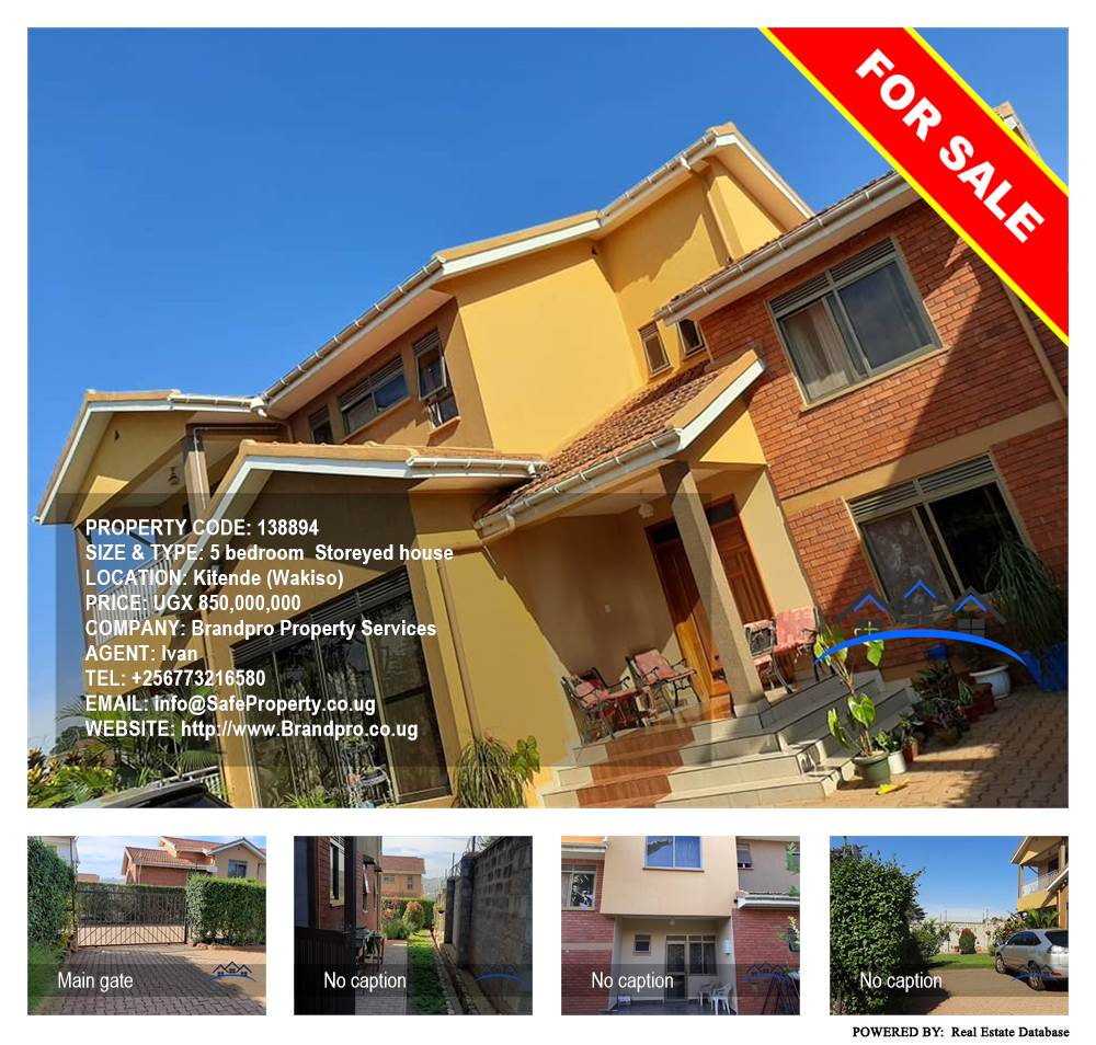 5 bedroom Storeyed house  for sale in Kitende Wakiso Uganda, code: 138894