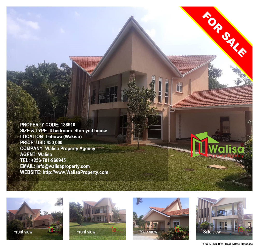 4 bedroom Storeyed house  for sale in Lubowa Wakiso Uganda, code: 138910