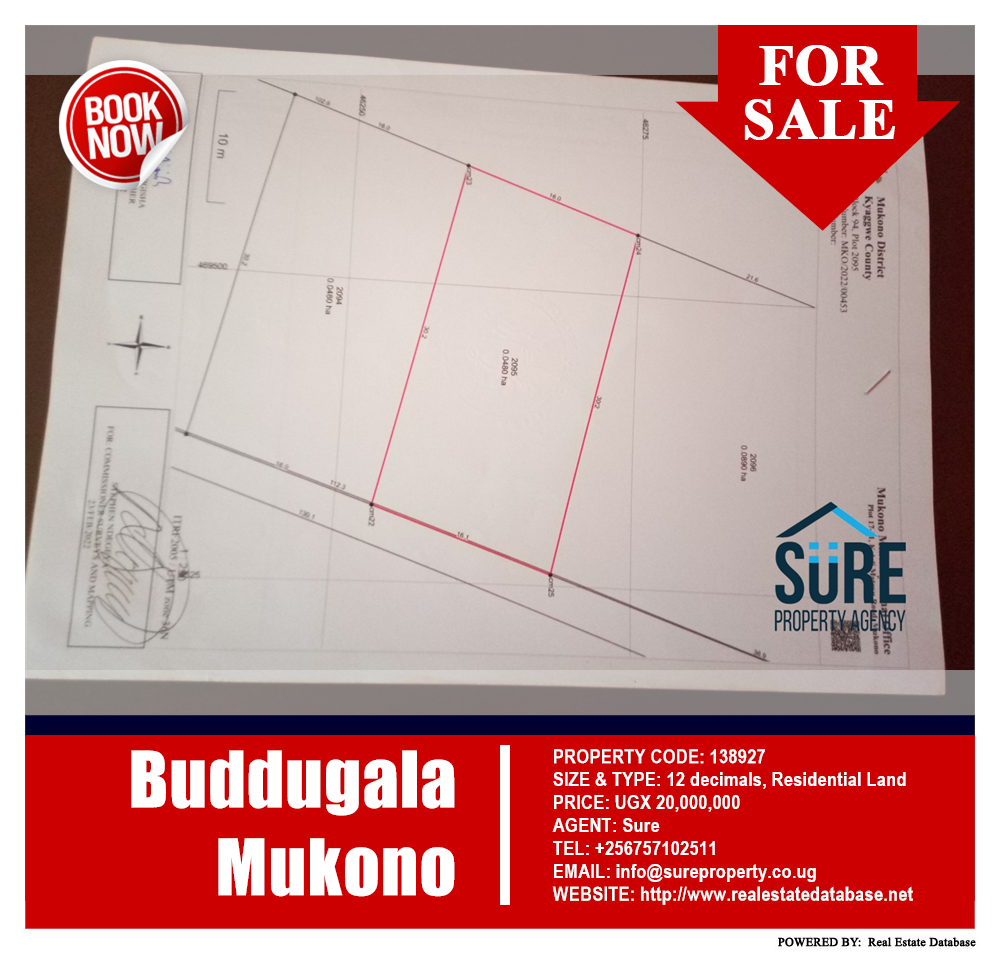 Residential Land  for sale in Buddugala Mukono Uganda, code: 138927