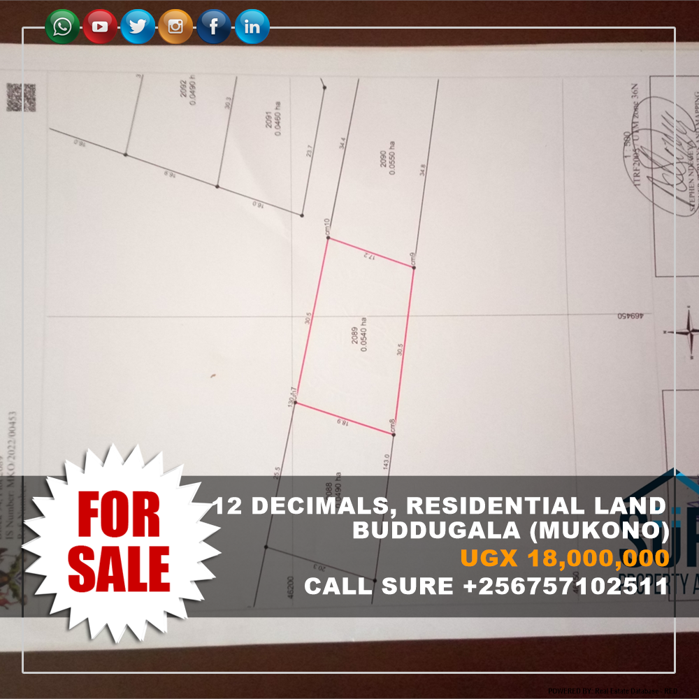 Residential Land  for sale in Buddugala Mukono Uganda, code: 138928