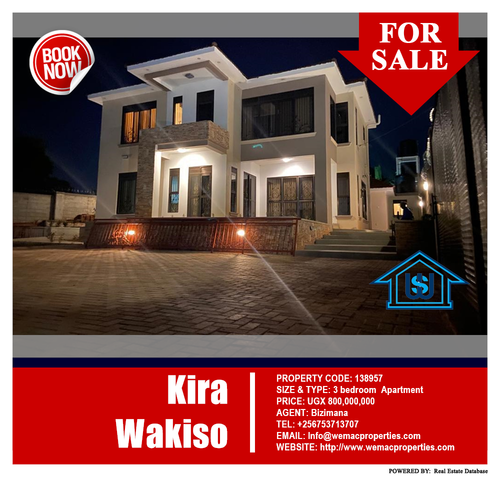 3 bedroom Apartment  for sale in Kira Wakiso Uganda, code: 138957