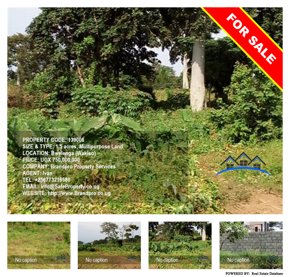 Multipurpose Land  for sale in Bwelenga Wakiso Uganda, code: 139006