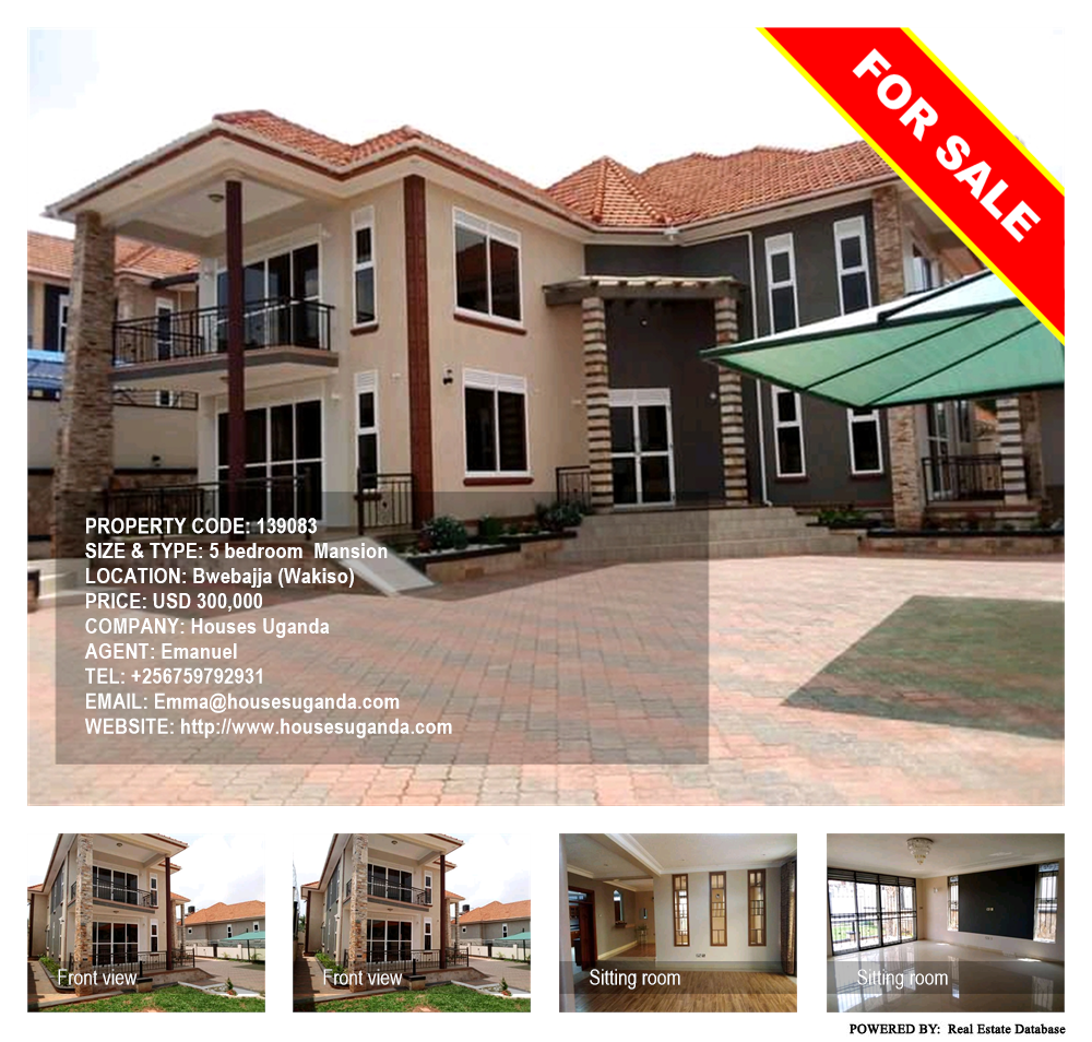 5 bedroom Mansion  for sale in Bwebajja Wakiso Uganda, code: 139083