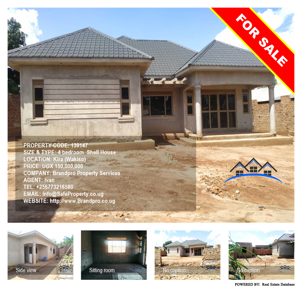 4 bedroom Shell House  for sale in Kira Wakiso Uganda, code: 139147