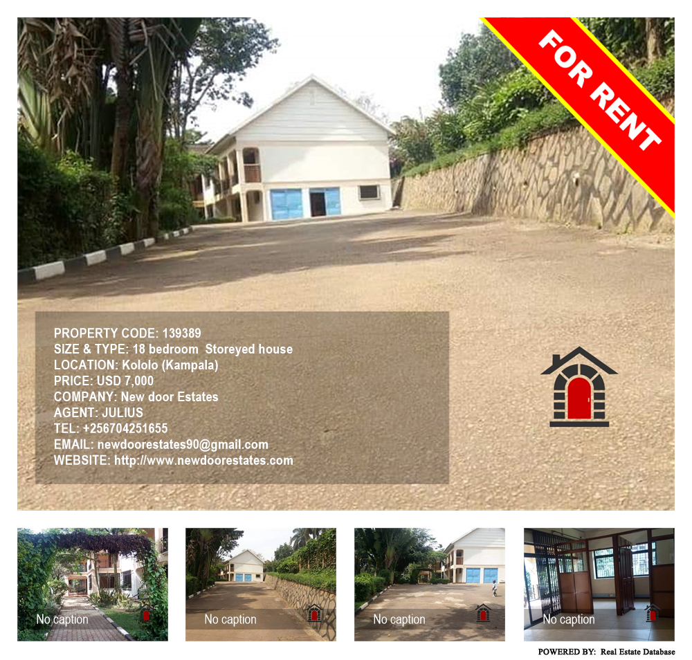 18 bedroom Storeyed house  for rent in Kololo Kampala Uganda, code: 139389