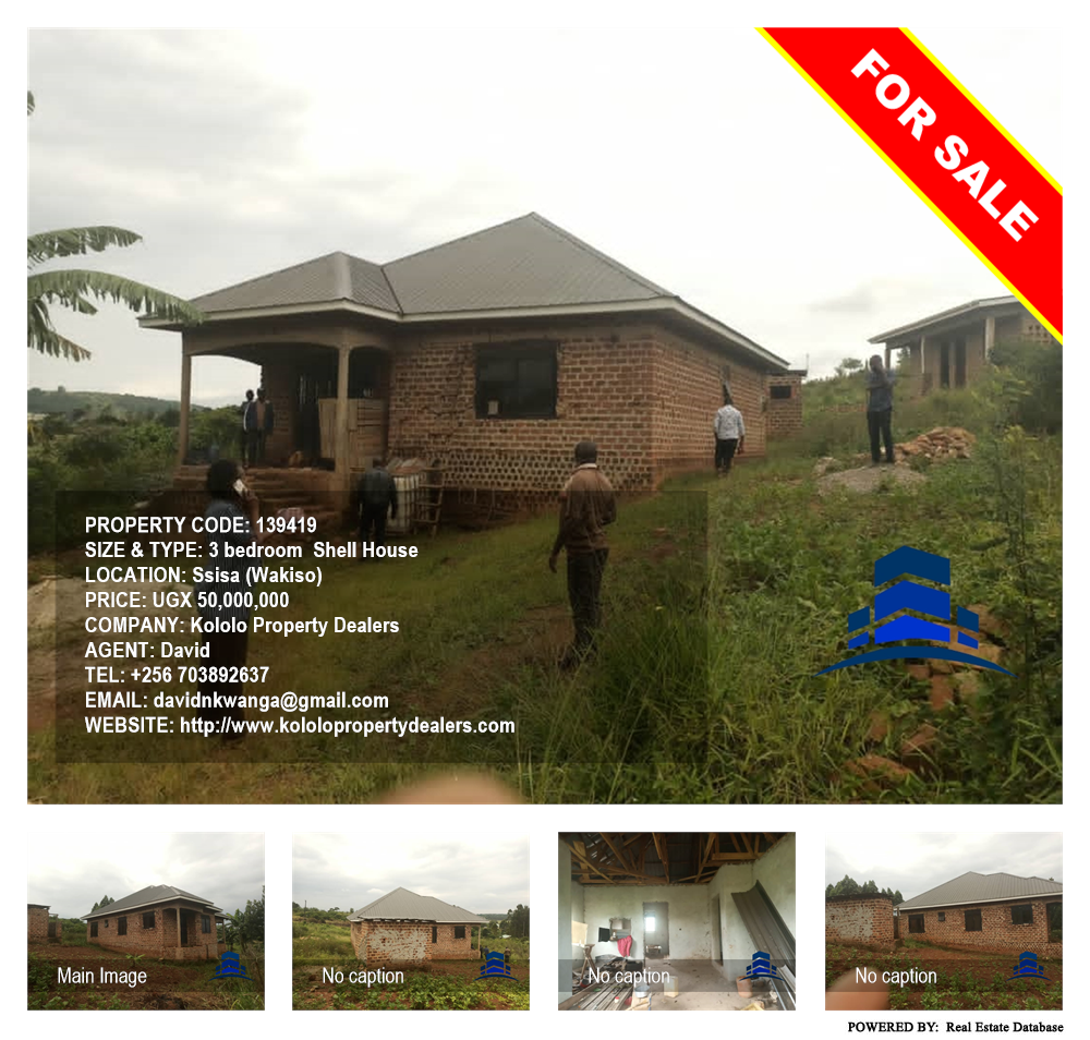 3 bedroom Shell House  for sale in Ssisa Wakiso Uganda, code: 139419