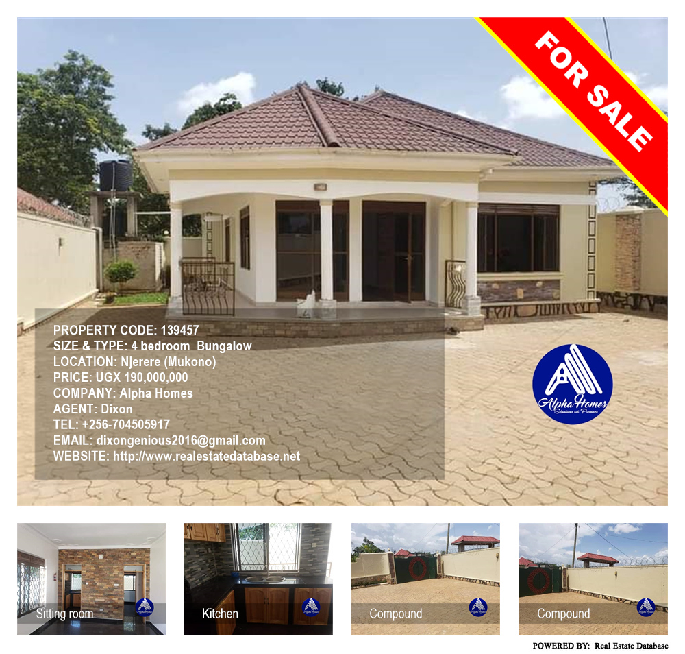 4 bedroom Bungalow  for sale in Njerere Mukono Uganda, code: 139457