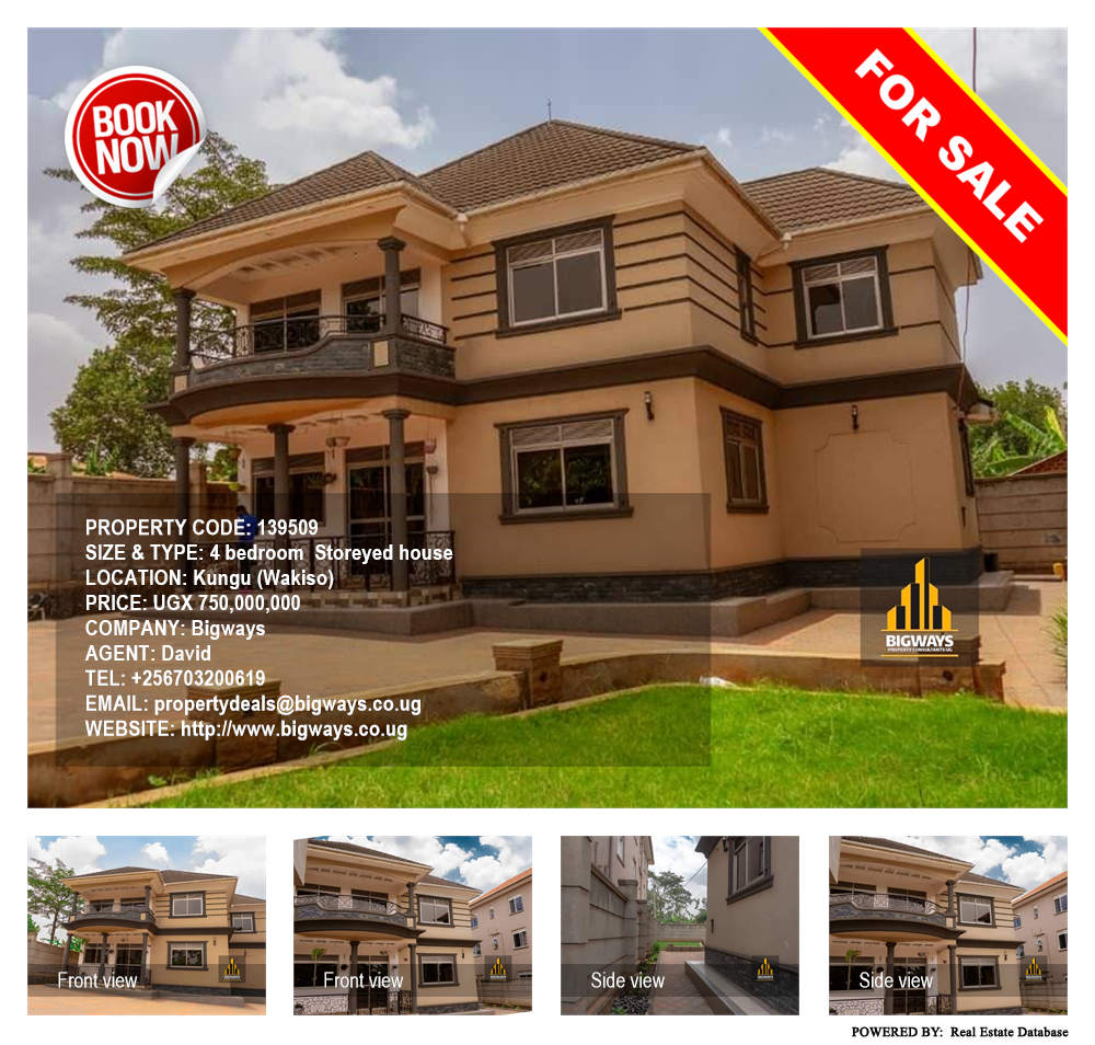 4 bedroom Storeyed house  for sale in Kungu Wakiso Uganda, code: 139509