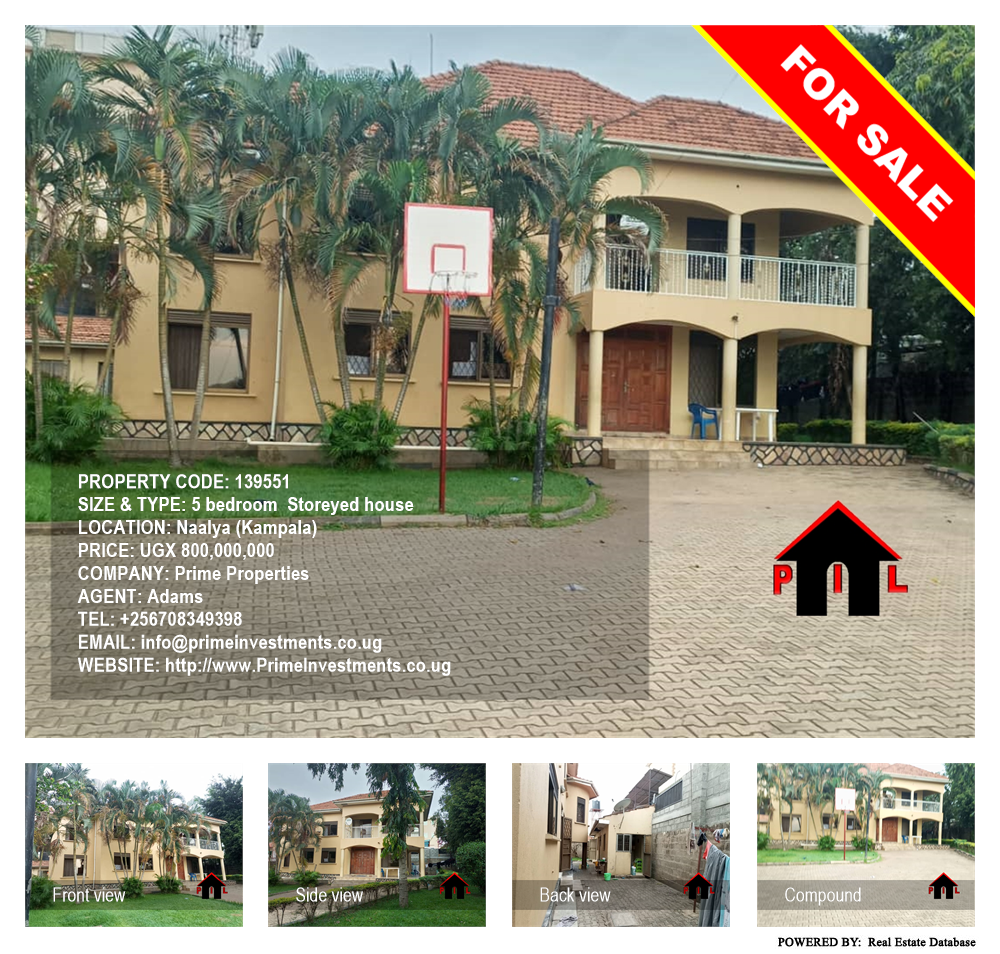 5 bedroom Storeyed house  for sale in Naalya Kampala Uganda, code: 139551