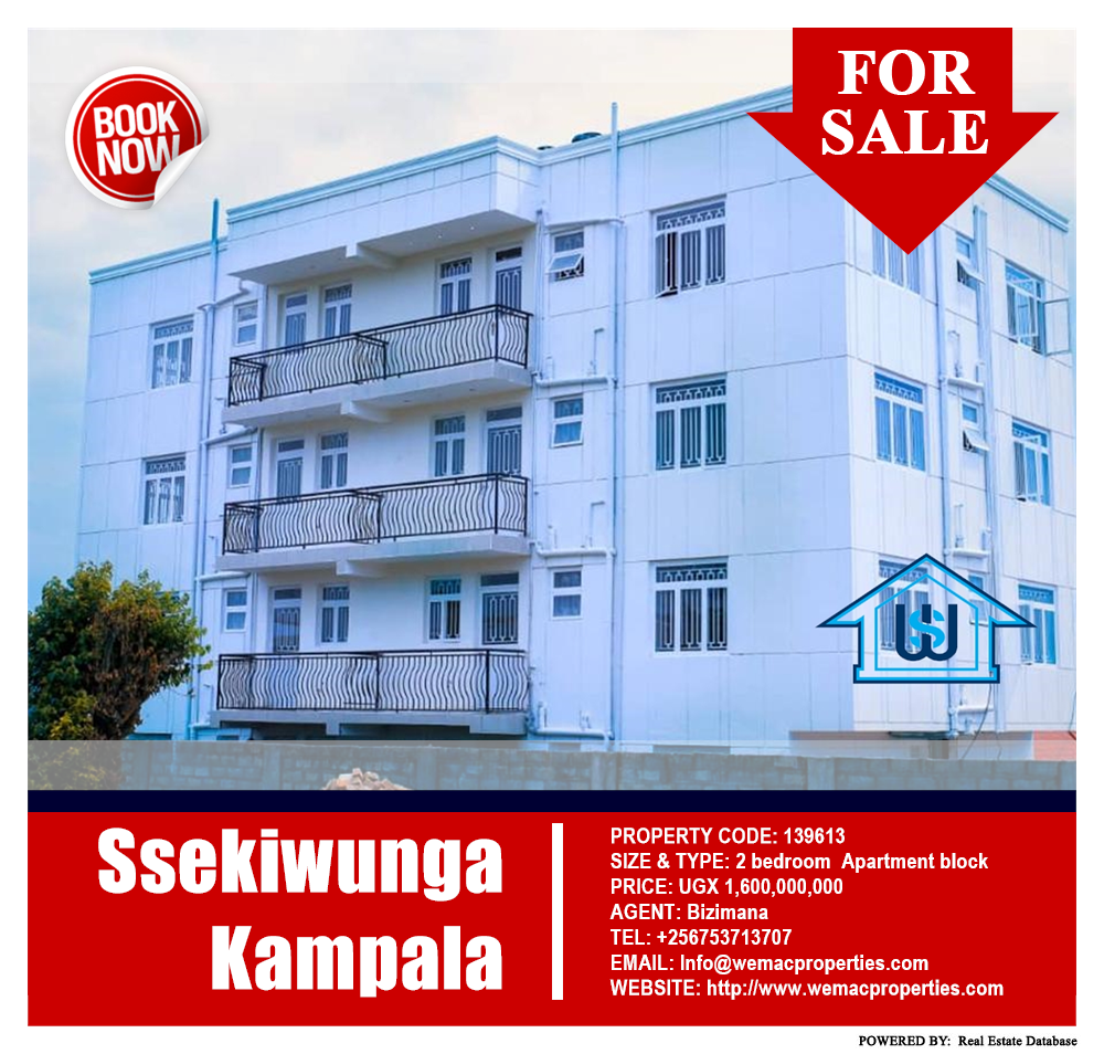 2 bedroom Apartment block  for sale in Ssekiwunga Kampala Uganda, code: 139613