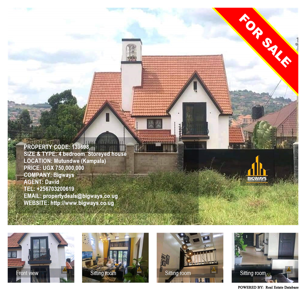 4 bedroom Storeyed house  for sale in Mutundwe Kampala Uganda, code: 139698