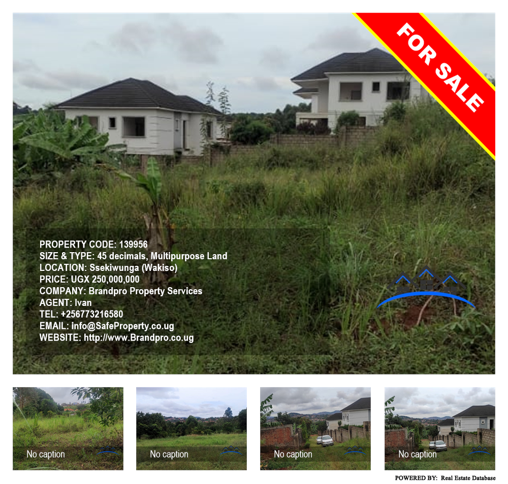 Multipurpose Land  for sale in Ssekiwunga Wakiso Uganda, code: 139956