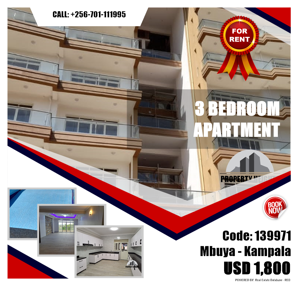 3 bedroom Apartment  for rent in Mbuya Kampala Uganda, code: 139971