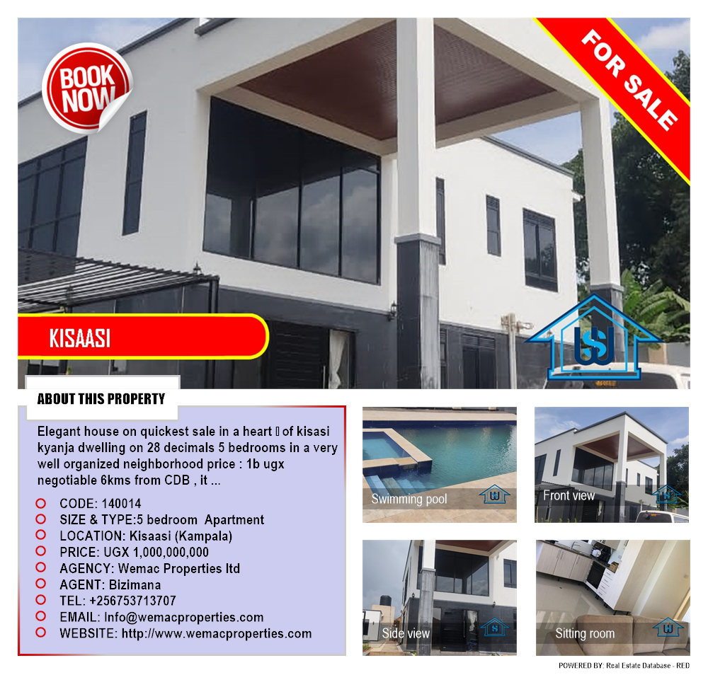 5 bedroom Apartment  for sale in Kisaasi Kampala Uganda, code: 140014
