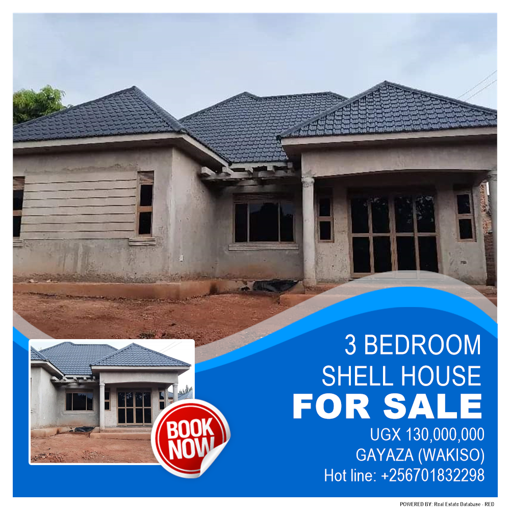 3 bedroom Shell House  for sale in Gayaza Wakiso Uganda, code: 140035