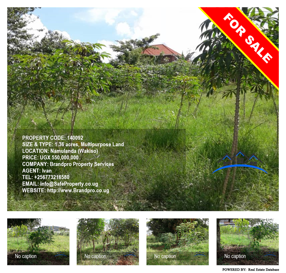 Multipurpose Land  for sale in Namulanda Wakiso Uganda, code: 140092