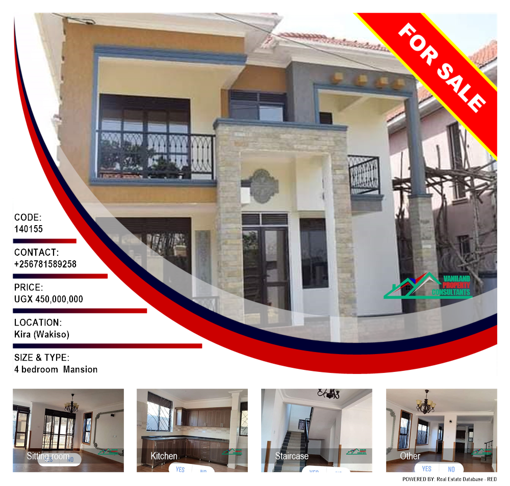 4 bedroom Mansion  for sale in Kira Wakiso Uganda, code: 140155