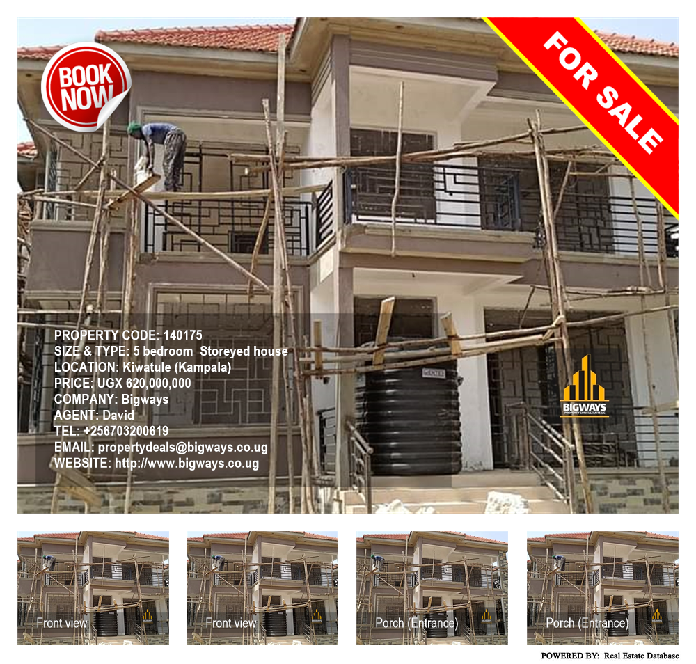 5 bedroom Storeyed house  for sale in Kiwaatule Kampala Uganda, code: 140175