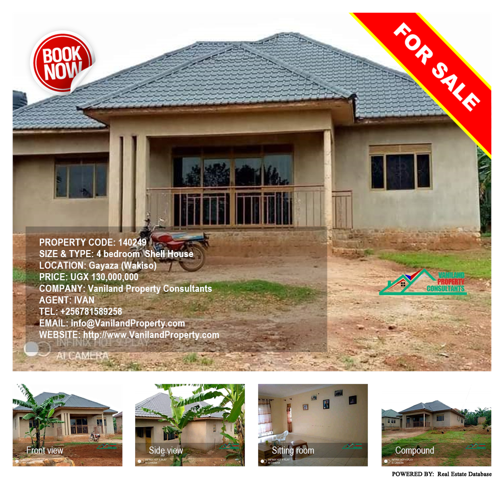 4 bedroom Shell House  for sale in Gayaza Wakiso Uganda, code: 140249