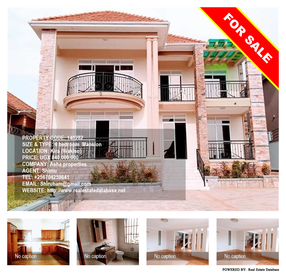 6 bedroom Mansion  for sale in Kira Wakiso Uganda, code: 140282