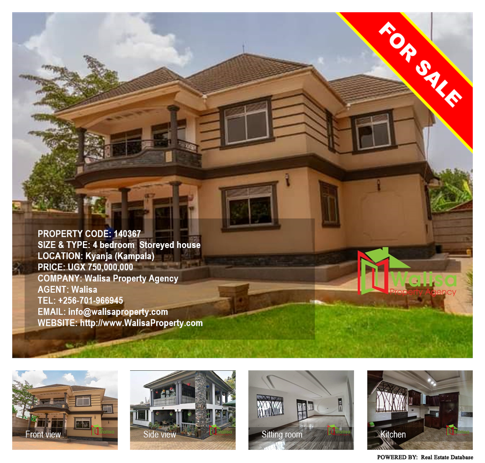 4 bedroom Storeyed house  for sale in Kyanja Kampala Uganda, code: 140367