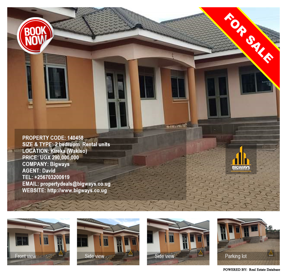 2 bedroom Rental units  for sale in Kireka Wakiso Uganda, code: 140458