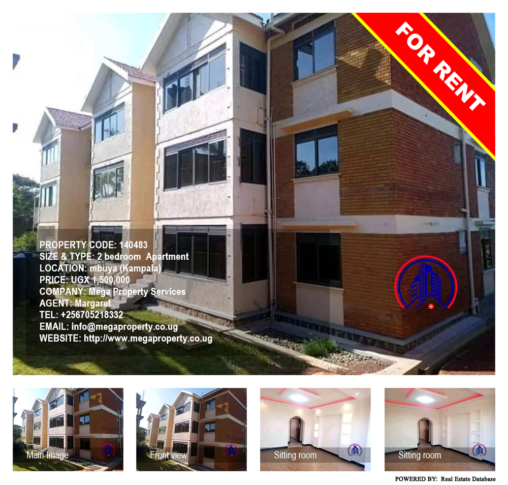 2 bedroom Apartment  for rent in Mbuya Kampala Uganda, code: 140483