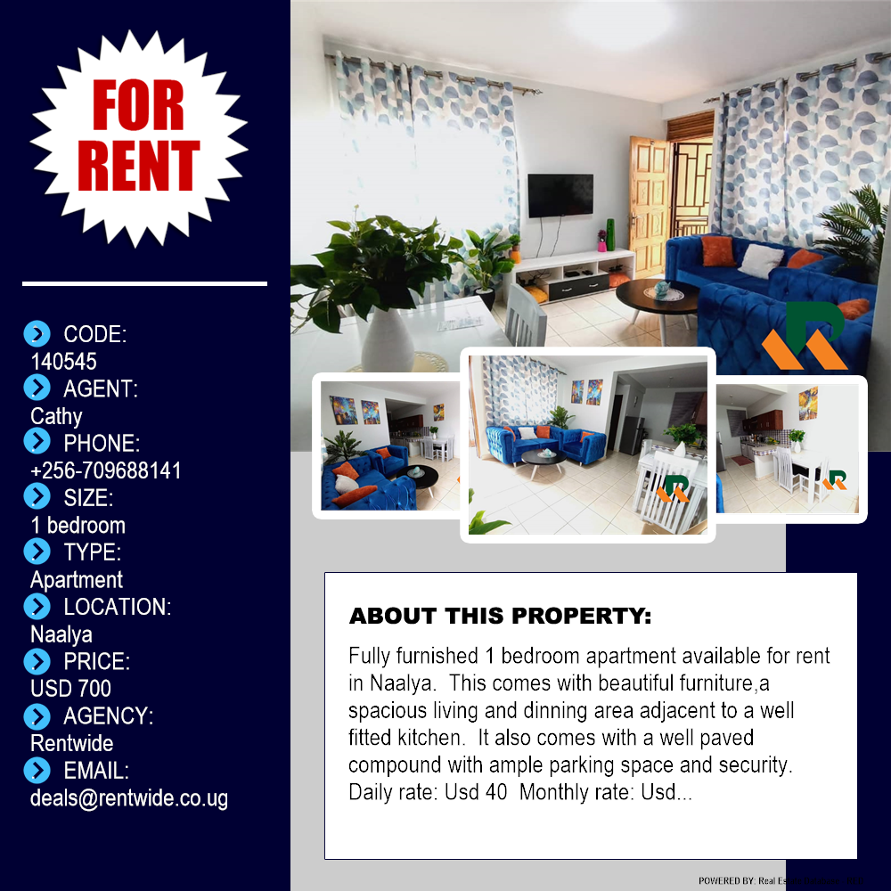 1 bedroom Apartment  for rent in Naalya Wakiso Uganda, code: 140545