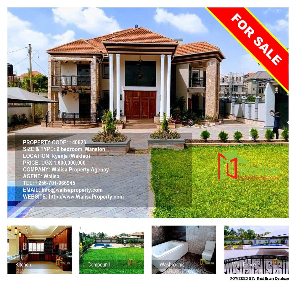 6 bedroom Mansion  for sale in Kyanja Wakiso Uganda, code: 140623