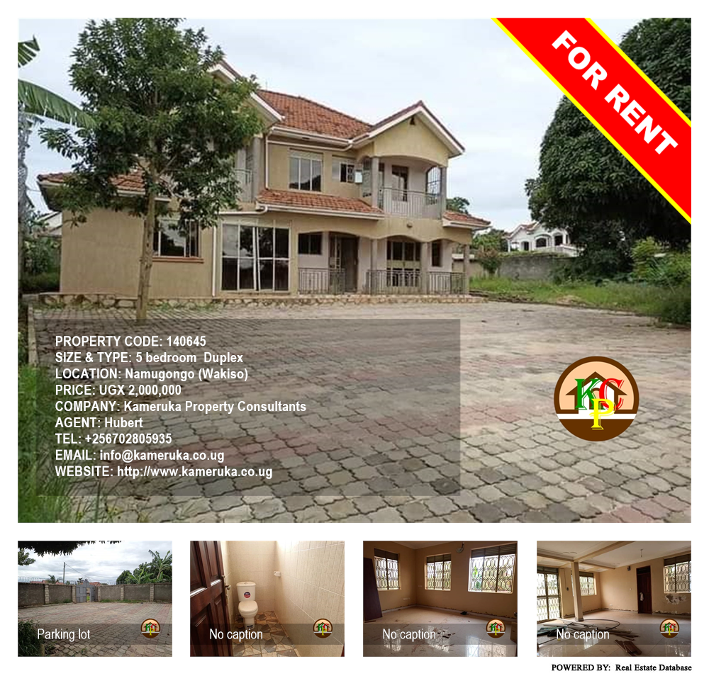 5 bedroom Duplex  for rent in Namugongo Wakiso Uganda, code: 140645