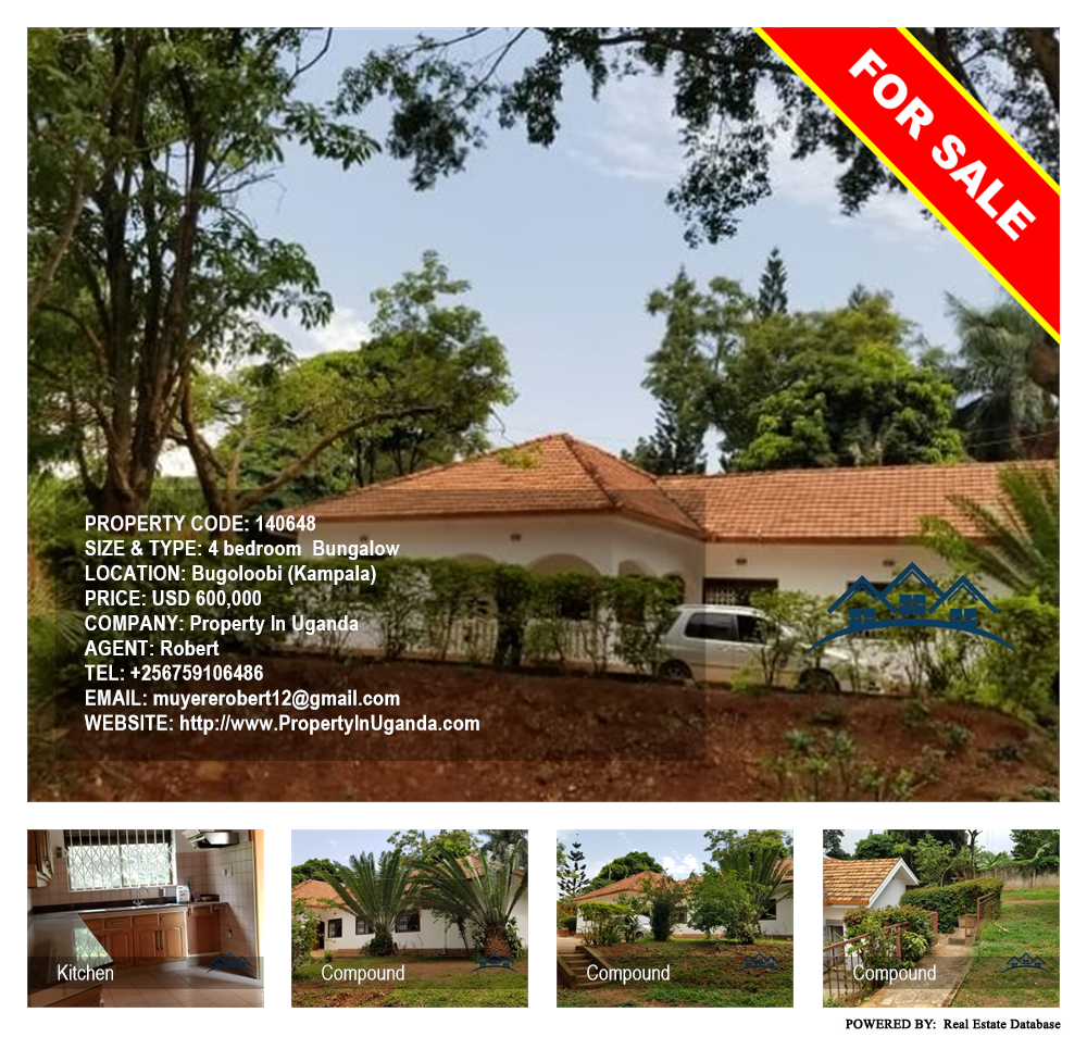 4 bedroom Bungalow  for sale in Bugoloobi Kampala Uganda, code: 140648