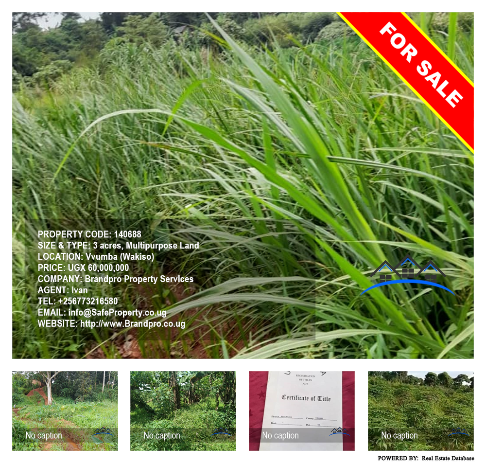 Multipurpose Land  for sale in Vvumba Wakiso Uganda, code: 140688