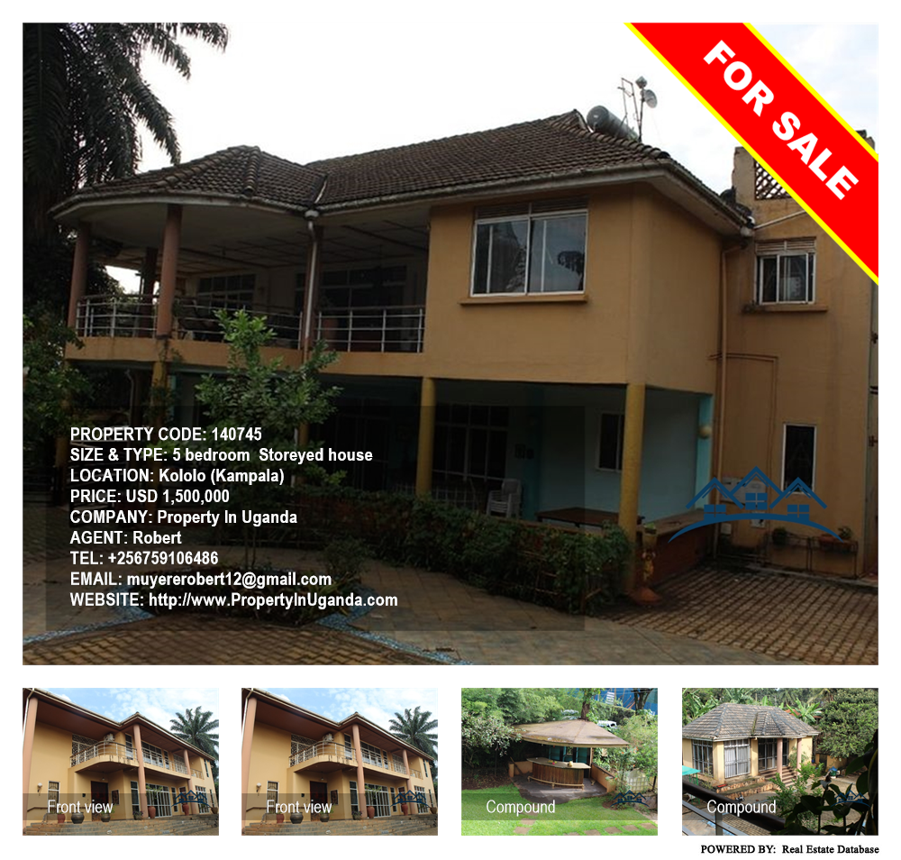 5 bedroom Storeyed house  for sale in Kololo Kampala Uganda, code: 140745