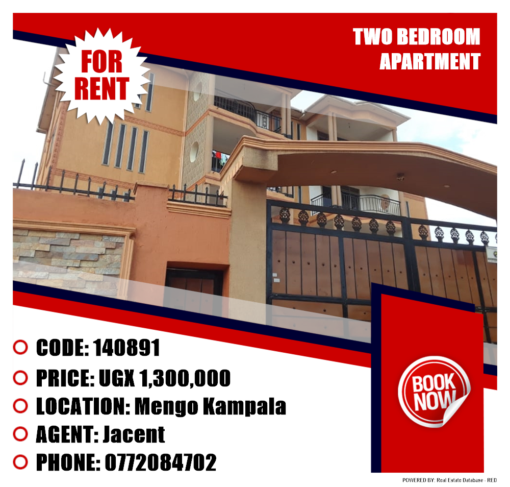 2 bedroom Apartment  for rent in Mengo Kampala Uganda, code: 140891